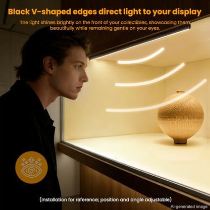 Black Shelf Lights, LED Bookcase Lighting Compatible with Alexa, WiFi Dimmable 2700K Under Shelf Lighting for Bookshelf, Display Case, Cabinets with App, Remote, Memory Function (8Pack 12In)