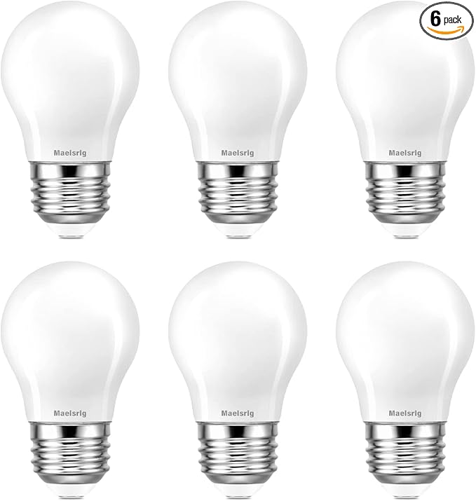 Maelsrlg 25 Watt Light Bulbs Soft White 2700K, Dimmable, 2W 200 Lumen LED Bulb, E26 Medium Base, 120V, A15 Frosted, Pack of 6