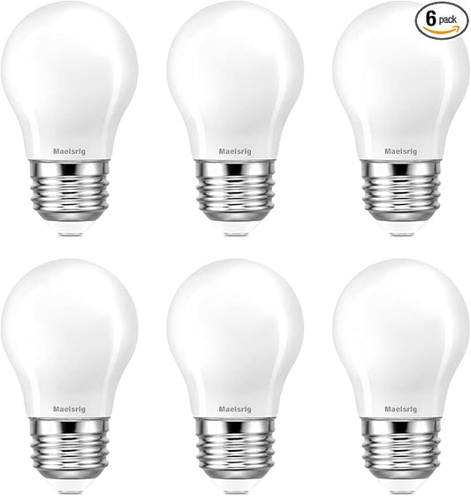 Maelsrlg 25 Watt Light Bulbs Soft White 2700K, Dimmable, 2W 200 Lumen LED Bulb, E26 Medium Base, 120V, A15 Frosted, Pack of 6