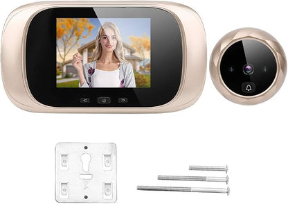Tbest Digital Peephole Viewer Camera 2.8in TFT LCD Screen, IR Night Vision Doorbell Visual Door Viewer Fits 35-110mm Door Thickness 14-30mm Door Hole Cyclic Storage Camera
