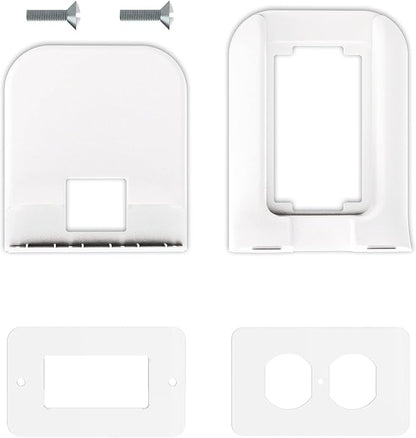 WALI Outlet Shelf Wall Holder, Bathroom Shelf up to 10lbs Standard Vertical Duplex Wall Organizer for Smart Home Decor Space Saving Power Tools, Toothbrush (OLS001-W), 1 Pack, White