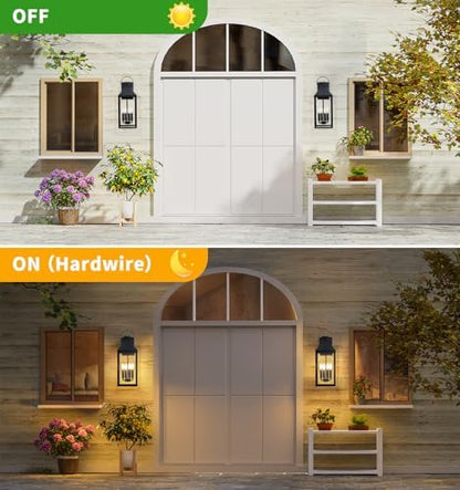 22'' Large Outdoor Wall Lantern, Black Exterior Lighting Fixture 1 Pack