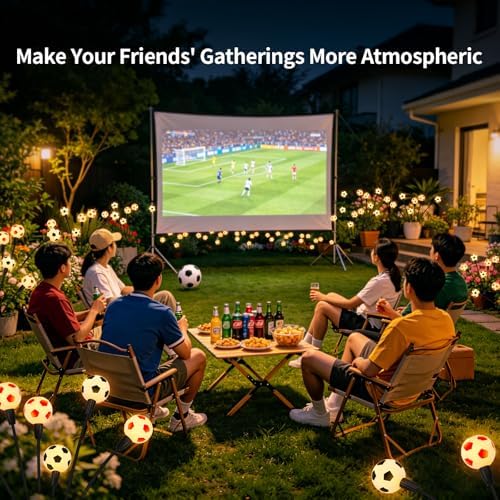 vignuto 2026 Solar Soccer Lights, 8 Packs 48LED, Solar Lights Outdoor Waterproof, World Cup Decorations, Garden Decor, Patio Decor, Unique Decor for Soccer Game.