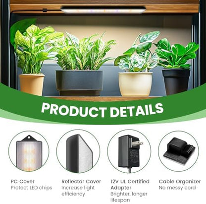 Wolezek 14in Grow Light Strip for Indoor Plants, Full Spectrum