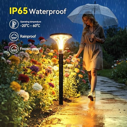 29" Tall Solar Pathway Lights Outdoor Waterproof, 200LM Ultra Bright