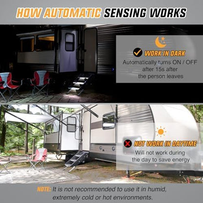 Nilight RV Step Lights 3PCS LED RV Exterior Lighting for Travel Camper
