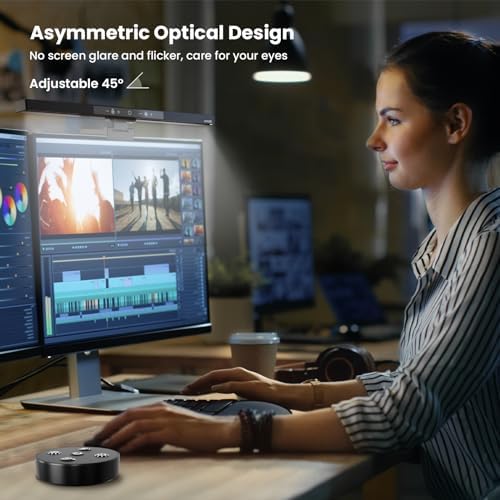 Monitor Light Bar with Remote Control,USB Computer Lamp,Eye-Care Screen Bar,Adjustable Color Temperature,Stepless Dimming,No Glare Desk lamp Home Office Game,(BM-ES1 PLUS)