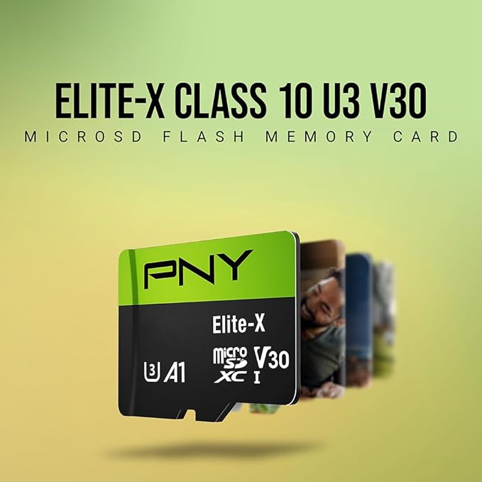 PNY 128GB Elite-X™ Class 10 U3 V30 A1 microSDXC Flash Memory Card - Up to 100MB/s Read, 4K UHD, Full HD, UHS-I, Smooth Content Capture, for Smartphones, Drones, Tablets, 2-Pack