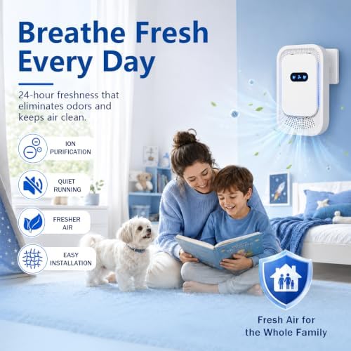 Air Ionizers 4 Pack, Small Negative Ion Air Purifiers, Low Noise Portable Air Freshener for Odor, Smoke, Dust, Pets, Fresh Odor Eliminator Kit (White-4pcs)