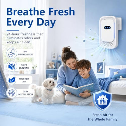 Air Ionizers 4 Pack, Small Negative Ion Air Purifiers, Low Noise Portable Air Freshener for Odor, Smoke, Dust, Pets, Fresh Odor Eliminator Kit (White-4pcs)