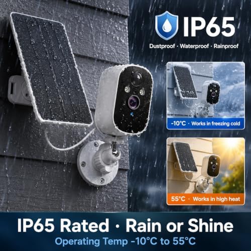 XVIM 2K Solar Security Camera Outdoor Wireless, PIR Detection & 2-Way Audio
