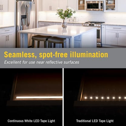 Armacost Lighting RibbonFlex Pro 24V White COB LED Strip Light Tape 4000K, 315 Lumens/Ft, 10M 172350