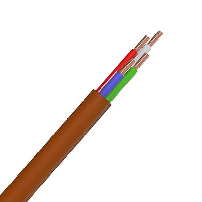 Thermostat Wire 18/4 18 Gauge 4 Conductor ETL 18-4 25 Feet Brown (18-4 Brown, 25Feet)