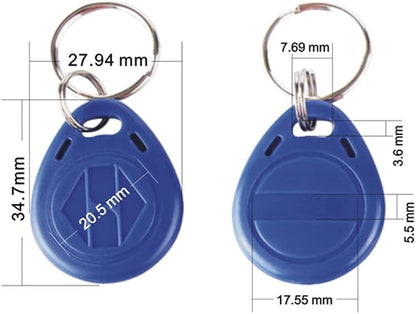 T5577 RFID Key Fob 125KHz Proximity ID Card Key Tags, Read and Rewirtable Keyfobs (10 PCS)