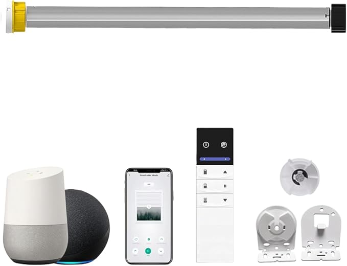 Tuya ZigBee 3.0 Smart Roller Shade Motor, 110V AC Electric Tubular Motor for 1.5" Tube, Motorized Blinds Kit Compatible with Alexa & Google Home, Zebra Blinds Motor, 5 Years Warranty (1.5N.m Torque)