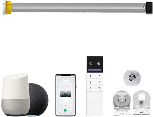 Tuya ZigBee 3.0 Smart Roller Shade Motor, 110V AC Electric Tubular Motor for 1.5" Tube, Motorized Blinds Kit Compatible with Alexa & Google Home, Zebra Blinds Motor, 5 Years Warranty (1.5N.m Torque)