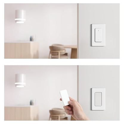NineLeaf Wireless Light Switch and Receiver Kit,1300FT RF Range,No Wiring,No Interference,Programmable & Expandable Remote Control Wall Switch for Ceiling Light, Fans, Lamps