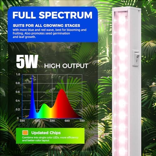 Barrina Grow Light for Indoor Plant, T5 1FT Full Spectrum Sunlight, 4 Packs