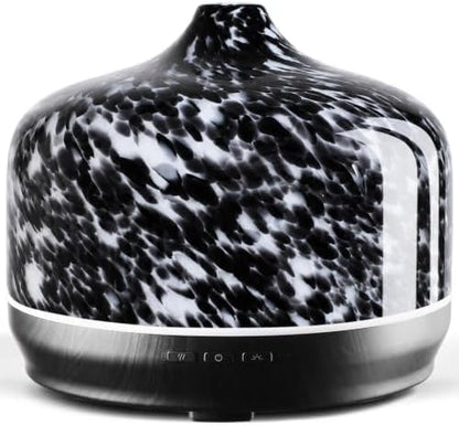 Porseme 500ml Glass Essential Oil Diffuser Aromatherapy Ultrasonic Cool Mist Humidifier 15-21 Running Hours Waterless Auto-Off Air Diffusers for Sleeping Yoga Working Spa(Pongo)