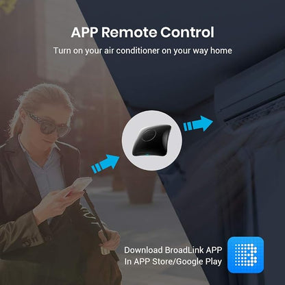 Broadlink Rm4 Pro Universal Remote with Sensor Cable,RF/IR Smart Remote | Fix Code 433MHz RF Smart Remote,38Khz IR Blaster for Home Automation, 2.4G WiFi Smart Home Hub Work with IFTTT