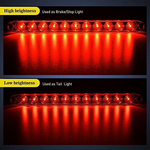 Nilight 16" LED Trailer ID Marker Light Bar, Red, 2-Pack