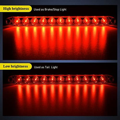 Nilight 16" LED Trailer ID Marker Light Bar, Red, 2-Pack
