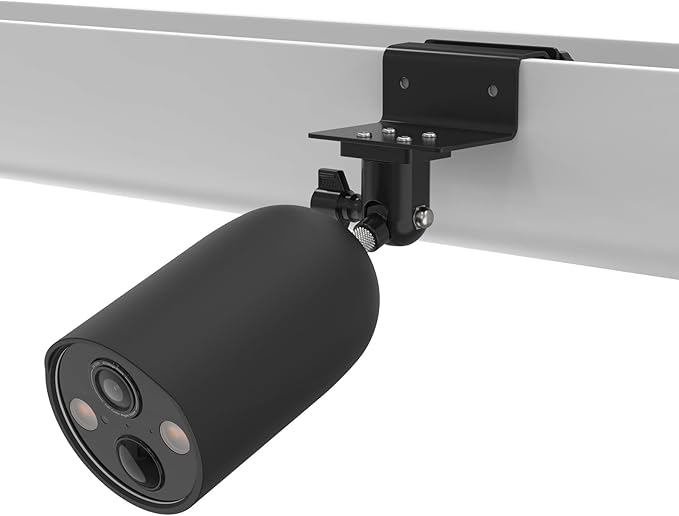 Gutter Mount with Silicone Cover Skin for TP-Link Tapo MagCam 2024 PCMag(Tapo C425) and Tapo SolarCam 2K Security Cameras (Black)