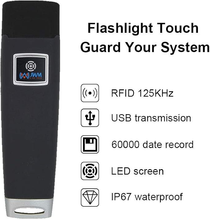 JWM RFID Guard Patrol System, Security Guard Tour Wand with LCD Screen & Free Management Software, for Industrial, Hotel, Healthcare Patrol