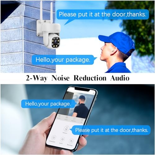 5MP PT Wireless Security Camera System 6Pcs Cameras 2TB HDD 45 Days Storage