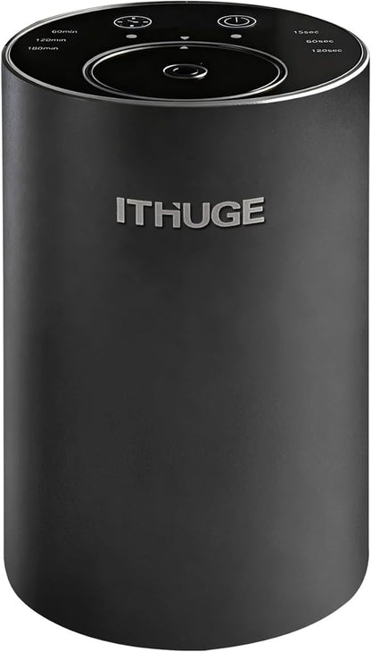 Waterless Essential Oil Diffuser, Portable Nebulizer with 3 Intensity Levels, Battery Powered for Car Home Office (Black)