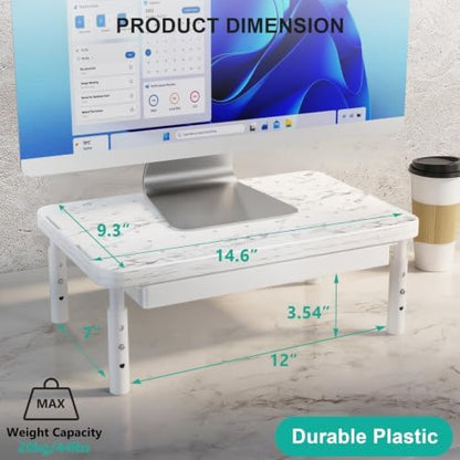 WALI Computer Monitor Stand with Storage, Monitor Riser 3 Height Adjustable