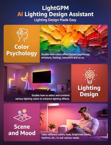 Lepro N1 AI Smart RGB Rope Lights for Christmas, Personalized AI Lighting Designer, LightBeats Music Sync, Color Segment DIY, Voice Control Via App, 32.8ft Wi-Fi & Bluetooth LED Strip Lights