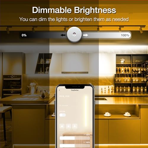 DAYBETTER COB LED Strip Lights,LED Lights for Bedroom 32.8ft,Warm White