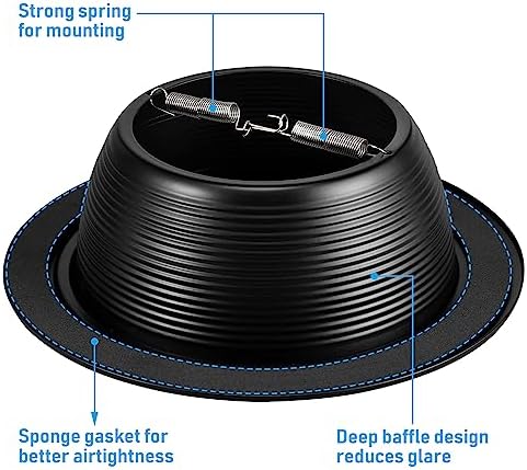 TORCHSTAR 18-Pack 6 Inch Recessed Light Trim, Step Baffle, Black