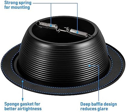 TORCHSTAR 18-Pack 6 Inch Recessed Light Trim, Step Baffle, Black