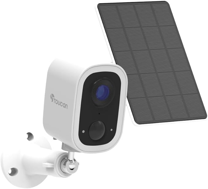 TOUCAN S4 Wireless Security Camera + Solar Panel Charger Bundle 2K Quad HD Battery Powered Outdoor Camera, Motion Detection Alerts, Two-Way Audio, Night Vision, No Subscription Required