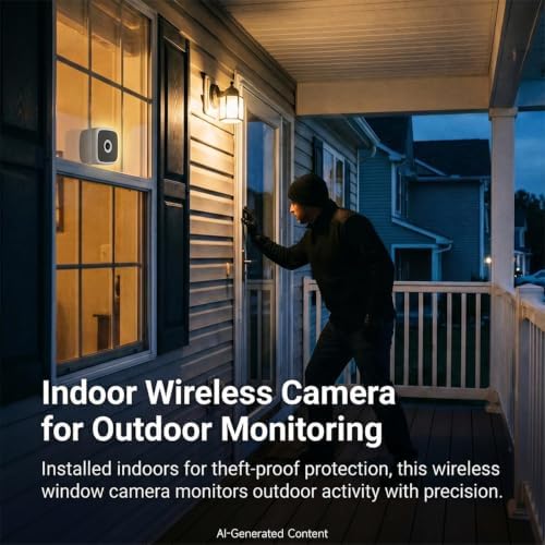 Rraycom 2.5K Window Camera Wireless 2Pack,6S Pre-Roll, Dual-Band 5G/2.4GHz WiFi Indoor Cameras for Home Security, Anti-Glare Color Night Vision, AI Human&Motion Detection, Magnetic No Drill Setup