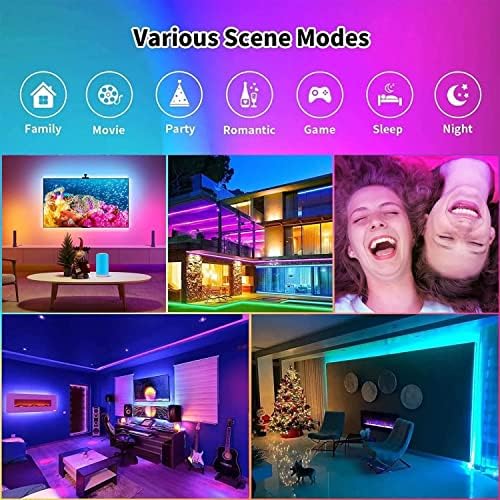 CHARKEE LED Strip Lights 200ft (2 Rolls of 100ft). 24V 5050 Ultra Long Super Bright Smart Light Strips with APP Control. 24keys Remote Music Sync Color Changing Led Lighting for Bedroom, Decoration