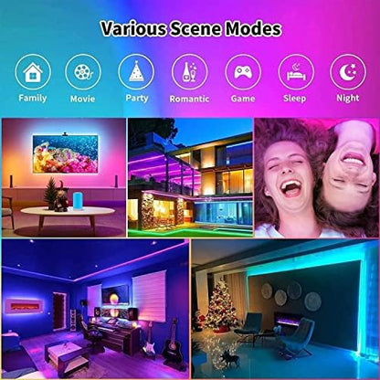 CHARKEE LED Strip Lights 200ft (2 Rolls of 100ft). 24V 5050 Ultra Long Super Bright Smart Light Strips with APP Control. 24keys Remote Music Sync Color Changing Led Lighting for Bedroom, Decoration