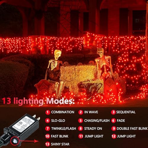 200 LED Connectable String Lights, 66FT Christmas Lights Outdoor Indoor