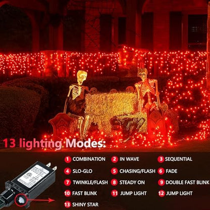 200 LED Connectable String Lights, 66FT Christmas Lights Outdoor Indoor