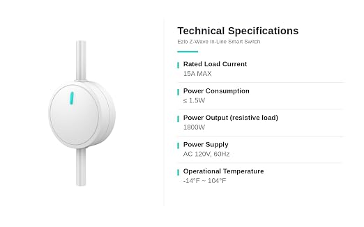 Ezlo Smart Switch Starter Kit | Includes 1 EzloPlus Home Hub + 2 in-line Switches