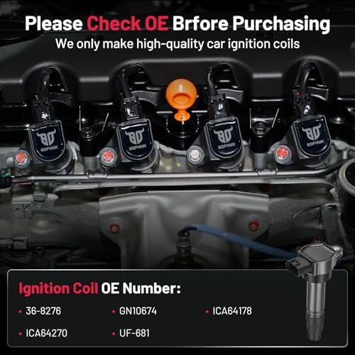 BDFHYK Ignition Coil Packs Compatible with Smart Fortwo l3 1.0L 2008 2009 2010 2011 2012 2013 2014 2015 Coil for UF681 36-8276 GN10674 ICA64178 ICA64270 Set of 3