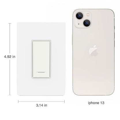 BN-LINK WiFi Smart in-Wall Light Switch, No Hub Required with Timer Function, White, Compatible with Alexa and Google Assistant, Neutral Wire Needed, 2.4 Ghz Network Only