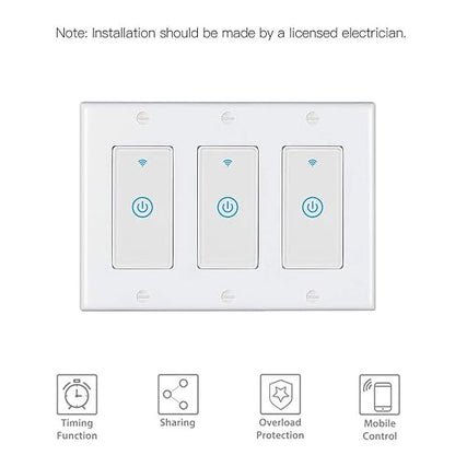 Zigbee Paddle Touch Smart Switch, Compatible with Alexa, Google Home, Hubitat, and HA, Neutral Wire Required (3)