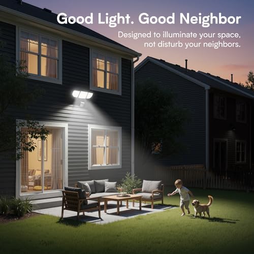 65W Motion Sensor Outdoor Lights, 6500LM Hardwired Floodlight, IP65