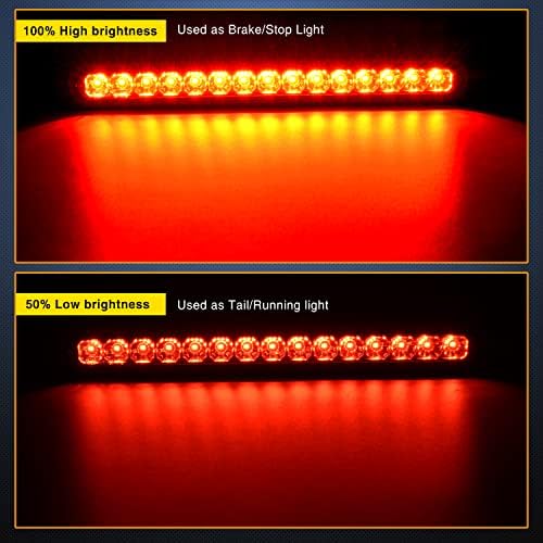 Nilight Trailer Light Bar 2PCS 10" 15 LED Red Park Stop Turn Tail Lights