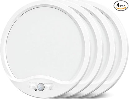 zemty 4 Pack 9 Inch Motion Sensor Ceiling Lights Wired, 18W 1800lm 3CCT/3 Mode/30-120s Timer, Bright White LED Flush Mount Light Fixture Motion Activated for Closet Pantry Hallways Stairwells Garage