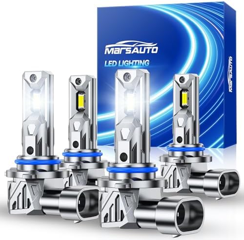 Marsauto 9005/HB3 9006 Fog Light Bulbs Combo, 800% Brighter 80,000LM 6500K Cool White, Fanless 1:1 Mini Size, Pack of 4