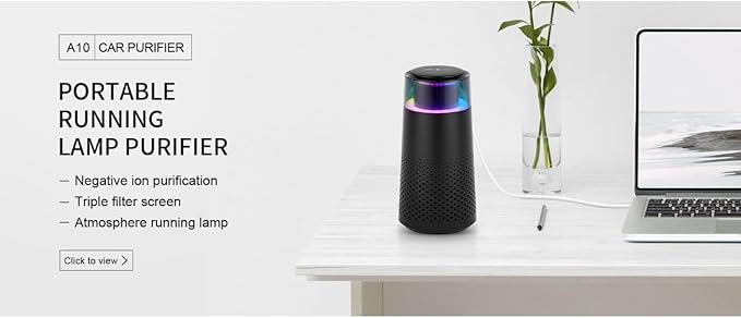pangaO™ Essential Portable Car Air Purifier with HEPA H13 Filter, Diffuser & Aromatherapy | Allergy & Asthma Relief, Negative Ion and 2 Active Filtration Modes (Black)